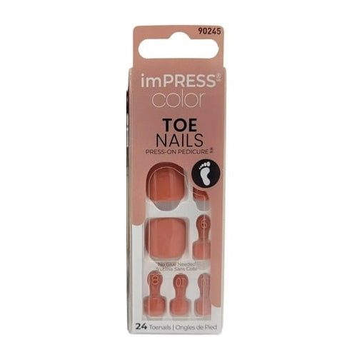 imPRESS Color Press-On Pedicure Terracotta Shade 90245 24 Toenails