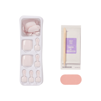 imPRESS Color Press-On Pedicure Off White Shade - 24 Toenails - Sea Spray