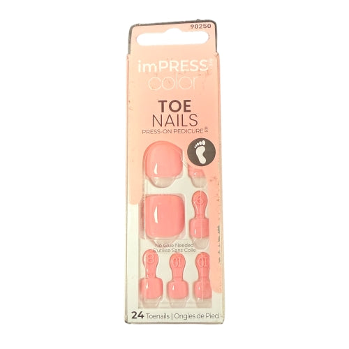 imPRESS Toe Nails Press On Pedicure Pink- 24 Nails - Milshake