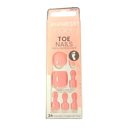 imPRESS Toe Nails Press On Pedicure Pink- 24 Nails - Milshake