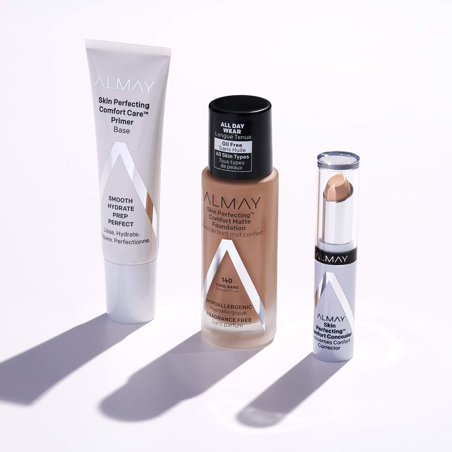 Almay Skin Perfecting Comfort Concealer, Face Makeup, Full Coverage, Natural Looking Finish, Cruelty-Free, Hypoallergenic, Dermatologist Tested, 240 Dark, 1 Count