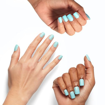 OPI On Point Suzi Without a Paddle | Short Round Light Pastel Blue Press On Nails | With Nail Glue | Long Lasting, Reusable, Non-damaging