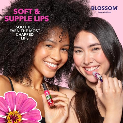 Blossom Roll on Lip Gloss, Scented Clear High Shine Moisturizing Lip Oil, Non Sticky, Infused with Real Flowers, Made in USA, 0.2oz, Strawberry