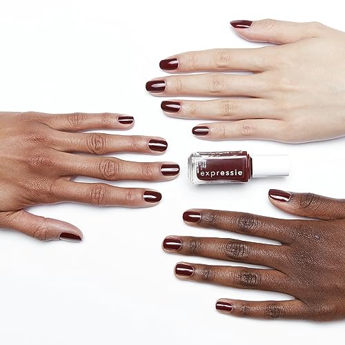 Essie expressie, Quick-Dry Nail Polish, 8-Free Vegan, Deep Burgundy, Not So Low-key, 0.33 fl oz