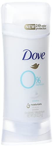 Dove Aluminum-Free Deodorant For Women Sensitive For 24 Hour Alcohol Free Odor Protection Safe for Sensitive Skin 2.6 oz