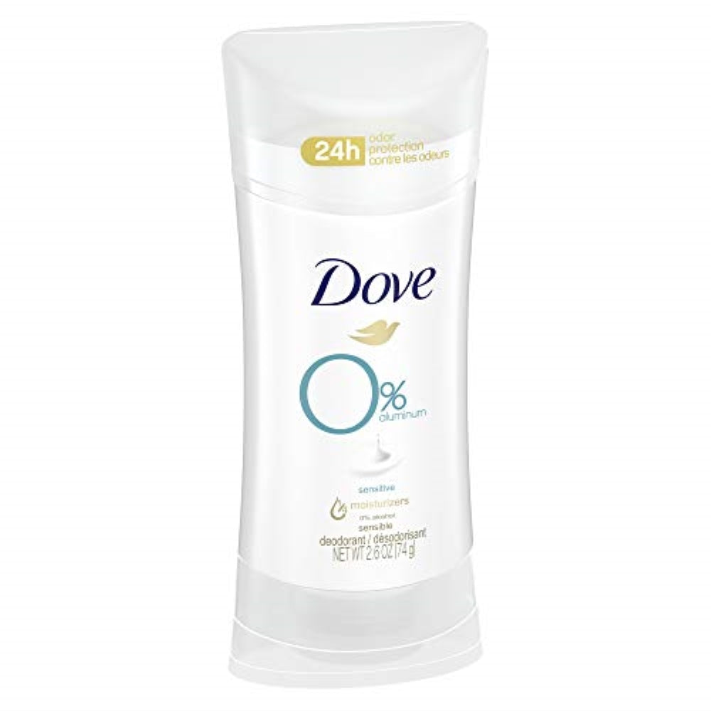 Dove Aluminum-Free Deodorant For Women Sensitive For 24 Hour Alcohol Free Odor Protection Safe for Sensitive Skin 2.6 oz