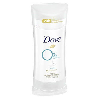 Dove Aluminum-Free Deodorant For Women Sensitive For 24 Hour Alcohol Free Odor Protection Safe for Sensitive Skin 2.6 oz