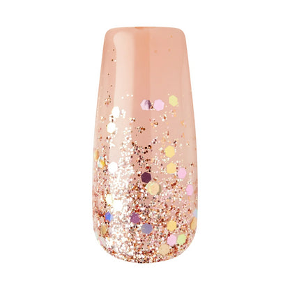 KISS Gel Fantasy Long Length Nails- Sorry Not Sorry, 24 Count, Bling Nude