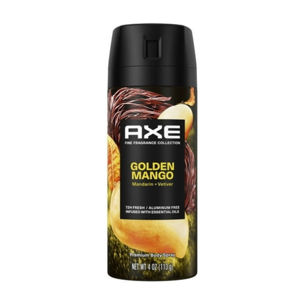 Axe Fine Fragrance Collection Men's Deodorant Spray, Golden Mango Aluminum-Free, 4 oz