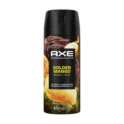 Axe Fine Fragrance Collection Men's Deodorant Spray, Golden Mango Aluminum-Free, 4 oz