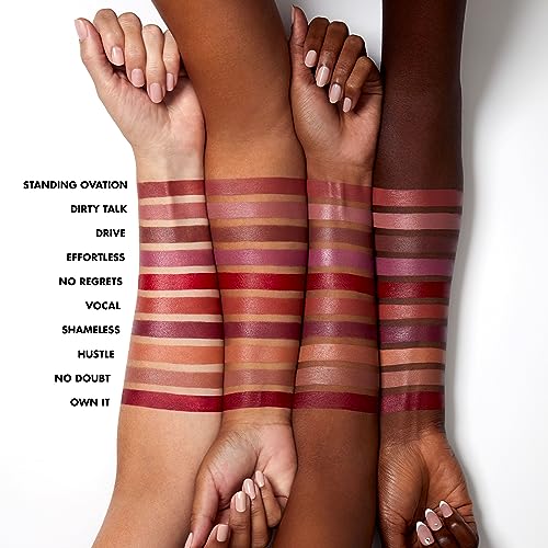 e.l.f. O Face Satin Lipstick, Richly Pigmented, Nourishing & Long-Lasting Creamy Lipstick, Infused With Jojoba, Vegan & Cruelty-Free, No Doubt