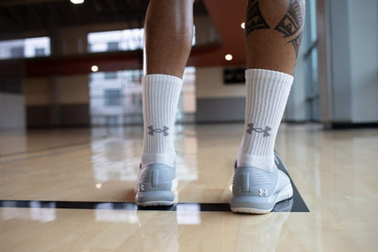Under Armour Adult Training Cotton Crew Socks, Multipairs , Black (6-Pairs) , Large