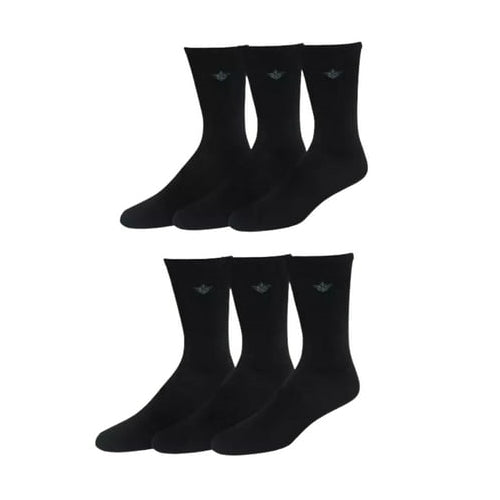 Dockers Men's Performance Socks - 6-Pairs Athletic and Dress Crew Socks, Black Shoe Size 6-12.5