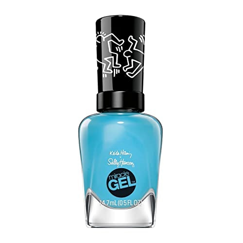 Sally Hansen Miracle Gel™, Keith Haring Contempor-airy, Long Lasting, Gel-Like Formula, No UV Lamp Needed, Blue Nail Polish
