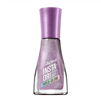 Sally Hansen Insta-Dri Holo-Glow, Lustrous Lilac, Quick Dry, Long Lasting, Streak-Free Shine, Semi Opaque, Holographic Purple Nail Polish