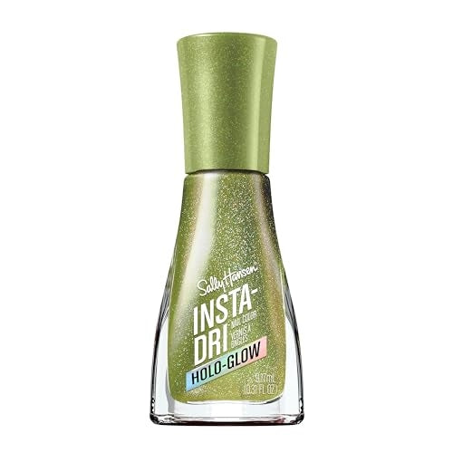 Sally Hansen Insta-Dri® Holo-Glow, Limelight, Quick Dry, Long Lasting, Streak-Free Shine, Metallic Green Nail Polish