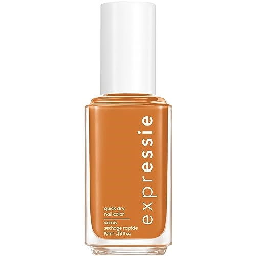 essie Expressie Nail Polish, Quick-Dry Brown Orange Nail Polish, Vegan, Saffr-on The Move, 0.33 fl oz