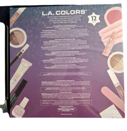 L.A. Colors Countdown To Beaty Makeup Surprise 12 Piece Set - Eyeshadow, Lipgloss, Mascara. Eyeliner,Lip Balm and more