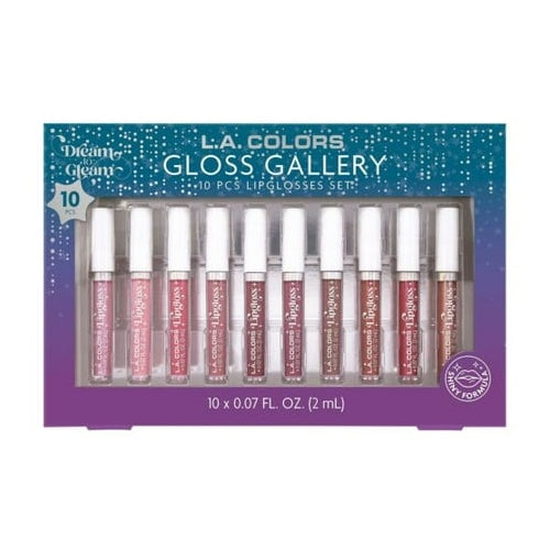 L.A. Colors Dream to Gleam Lip Gloss Gallery 10 Pieces Gift Set