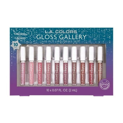 L.A. Colors Dream to Gleam Lip Gloss Gallery 10 Pieces Gift Set