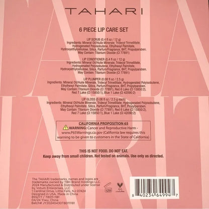 Tahari 6-Piece Limited Edition Gift Set - Lip Scrub, Lip Conditioner, Lip Plumper, Lip Gloss