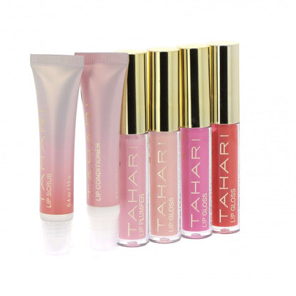 Tahari 6-Piece Limited Edition Gift Set - Lip Scrub, Lip Conditioner, Lip Plumper, Lip Gloss