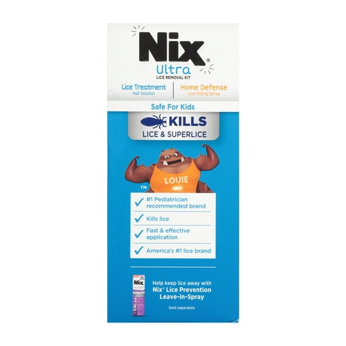 Nix Ultra Lice Removal Kit, 3.4oz Lice Treatment Hair Solution & Comb + 5oz Home Bedbug Spray, 1 Kit