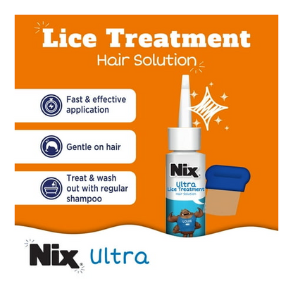 Nix Ultra Lice Removal Kit, 3.4oz Lice Treatment Hair Solution & Comb + 5oz Home Bedbug Spray, 1 Kit