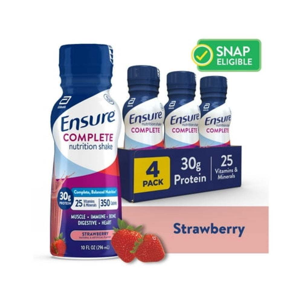 Ensure COMPLETE Nutrition Shake, 30G Protein, Strawberry, 10 fl oz, 4 Count