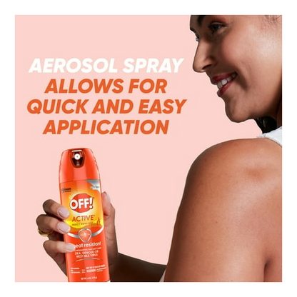 OFF! A Countive Sweat Resistant 15% Deet Inse Count Repellent I Aerosol, 6 oz