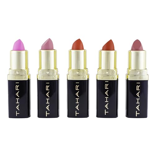VOTUM Tahari Lipstick Set – 5-Piece Super Lustrous Gift Set, Multi-Finish (Matte, Cream, Pearl), Pink Shades, Long-Lasting Lipstick