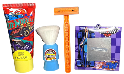 Hot Wheels Fake Shaving Kit, Body Wash, Fake Razor, Mirror, Shaving Brush - Bath Set