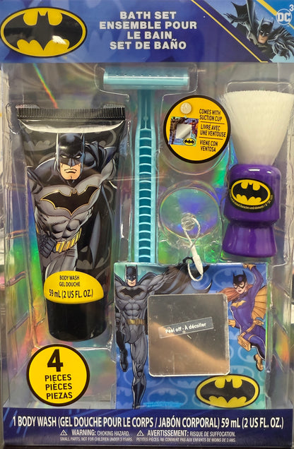 Batman Fake Shaving Kit, Body Wash, Fake Razor, Mirror, Shaving Brush - Bath Set
