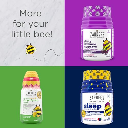 Zarbee's Gentle Bedtime Liquid for Kids - Melatonin-Free Blend of Natural Honey, Lemon, and Chamomile Helps Children Unwind and Relax to Prepare for Sleep, 4oz