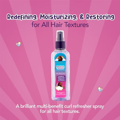 MAGICAL TRESSES by Afro Unicorn - Frizzie Free & Shine Curl Refresher - Redefining, Moisturizing, and Restoring Spray for All Textures, 8 fl oz