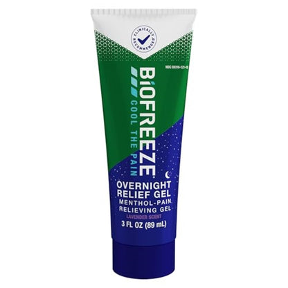 Biofreeze Overnight Gel Pain Relief, Knee & Lower Back Pain Relief, Arthritis Pain Reliever, Neck Pain Relief, Cooling Joint Pain Relief, FSA/HSA Eligible, Lavender Scented Menthol Gel 3 Fl Oz