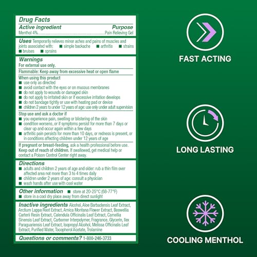 Biofreeze Overnight Gel Pain Relief, Knee & Lower Back Pain Relief, Arthritis Pain Reliever, Neck Pain Relief, Cooling Joint Pain Relief, FSA/HSA Eligible, Lavender Scented Menthol Gel 3 Fl Oz
