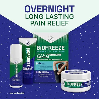 Biofreeze Overnight Gel Pain Relief, Knee & Lower Back Pain Relief, Arthritis Pain Reliever, Neck Pain Relief, Cooling Joint Pain Relief, FSA/HSA Eligible, Lavender Scented Menthol Gel 3 Fl Oz