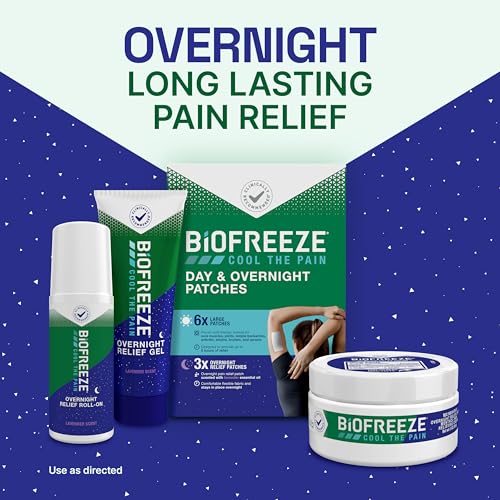 Biofreeze Overnight Pain Relief Roll-On, Arthritis Pain Reliver, Knee & Lower Back Pain Relief, Sore Muscle Relief, Lavender Scent, FSA Eligible, 2.5 FL OZ Biofreeze Menthol Roll-On