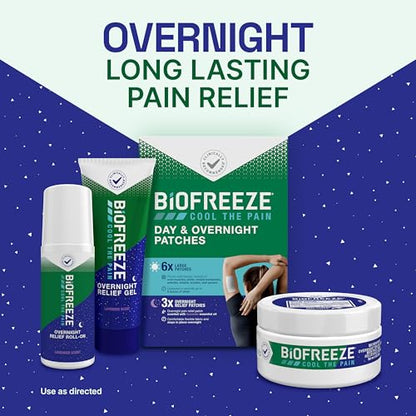 Biofreeze Overnight Pain Relief Roll-On, Arthritis Pain Reliver, Knee & Lower Back Pain Relief, Sore Muscle Relief, Lavender Scent, FSA Eligible, 2.5 FL OZ Biofreeze Menthol Roll-On