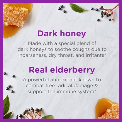Zarbee's Children's Honey Cough Syrup + Immune Day & Night Value Pack, Daytime & Nighttime Toddler Cough Syrup with Dark Honey, Real Elderberry, Vitamin D, & Zinc, Mixed Berry, Two Pack, 2 x 4 fl. oz