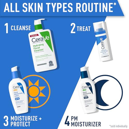 CeraVe AM Facial Moisturizing Lotion with SPF 30, Oil-Free Face Moisturizer with SPF, Formulated with Hyaluronic Acid, Niacinamide & Ceramides, Non-Comedogenic, Broad Spectrum Sunscreen, 3 Ounce