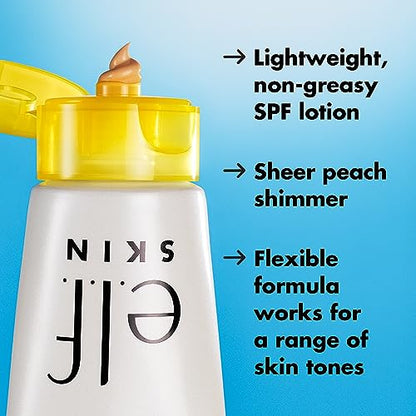 e.l.f. SKIN Suntouchable Whoa Glow SPF 30, Sunscreen & Makeup Primer For A Glowy Finish, Made With Hyaluronic Acid, Vegan & Cruelty-Free, Packaging May Vary, Sunburst