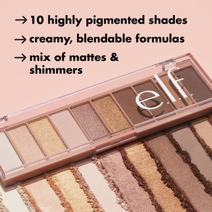 e.l.f. Perfect 10 Eyeshadow Palette, Ten Ultra-pigmented Shimmer & Matte Rose Gold Shades, Blendable Formula, Vegan & Cruelty-free, Rose Gold Sunset