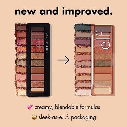 e.l.f. Perfect 10 Eyeshadow Palette, Ten Ultra-pigmented Shimmer & Matte Rose Gold Shades, Blendable Formula, Vegan & Cruelty-free, Rose Gold Sunset