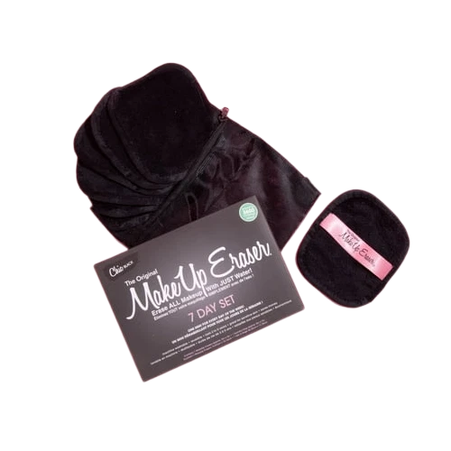 The Original MakeUp Eraser, 7-Day Set, Erase All Makeup With Just Water, Including Waterproof Mascara, Eyeliner, Foundation, Lipstick, Sunscreen, and More! Chic Black, 7ct.