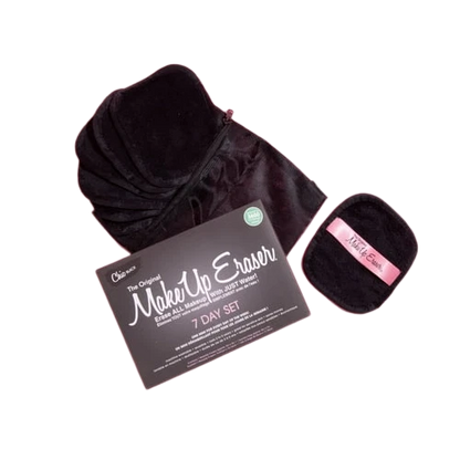 The Original MakeUp Eraser, 7-Day Set, Erase All Makeup With Just Water, Including Waterproof Mascara, Eyeliner, Foundation, Lipstick, Sunscreen, and More! Chic Black, 7ct.