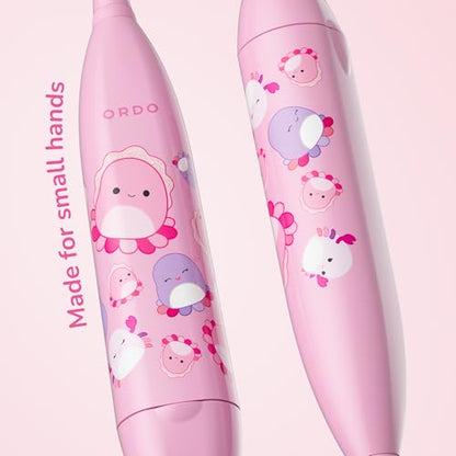 ORDO Squishmallows Toothbrush, Sonic Battery Toothbrushes for Kids, Soft Bristles, Extra Brush Head Inc, Gift for Kids Aged 4 Years and Up, Battery Included, Auggie