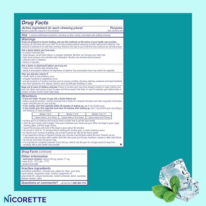 Nicorette 2mg Nicotine Gum to Help Quit Smoking - White Ice Mint Flavored Stop Smoking Aid, 160 Count