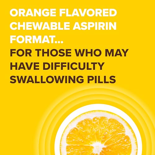 Bayer Aspirin Regimen 81mg Chewable Tablets | #1 Doctor Recommended Aspirin Brand | Pain Reliever | Orange Flavor | 108 Count, 36 Count (Pack of 3)